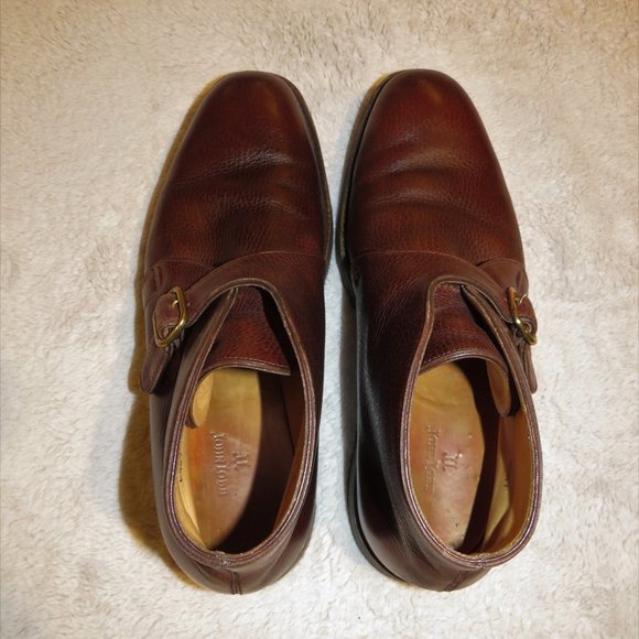 John Lobb Varese Burgundy Grained Leather Monk Chukka Boots 9E